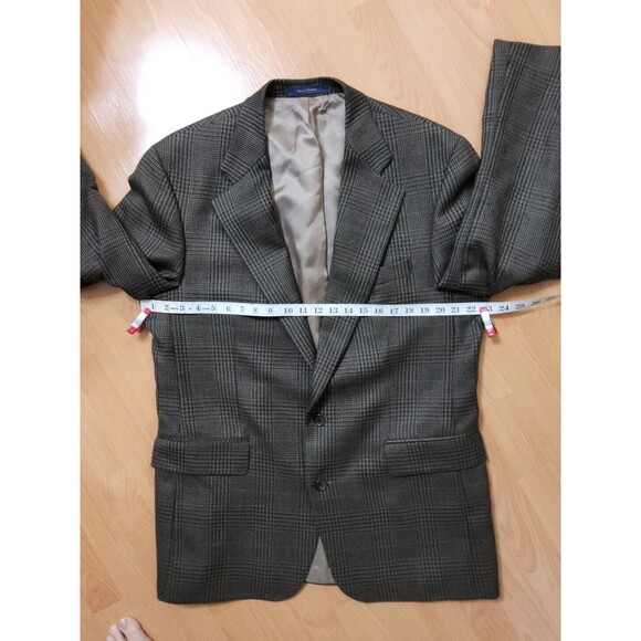 Chaps Ralph Lauren Sports Coat Blazer Beige Glen Plaid Men's Size 43T Canada EUC - Picture 8 of 11